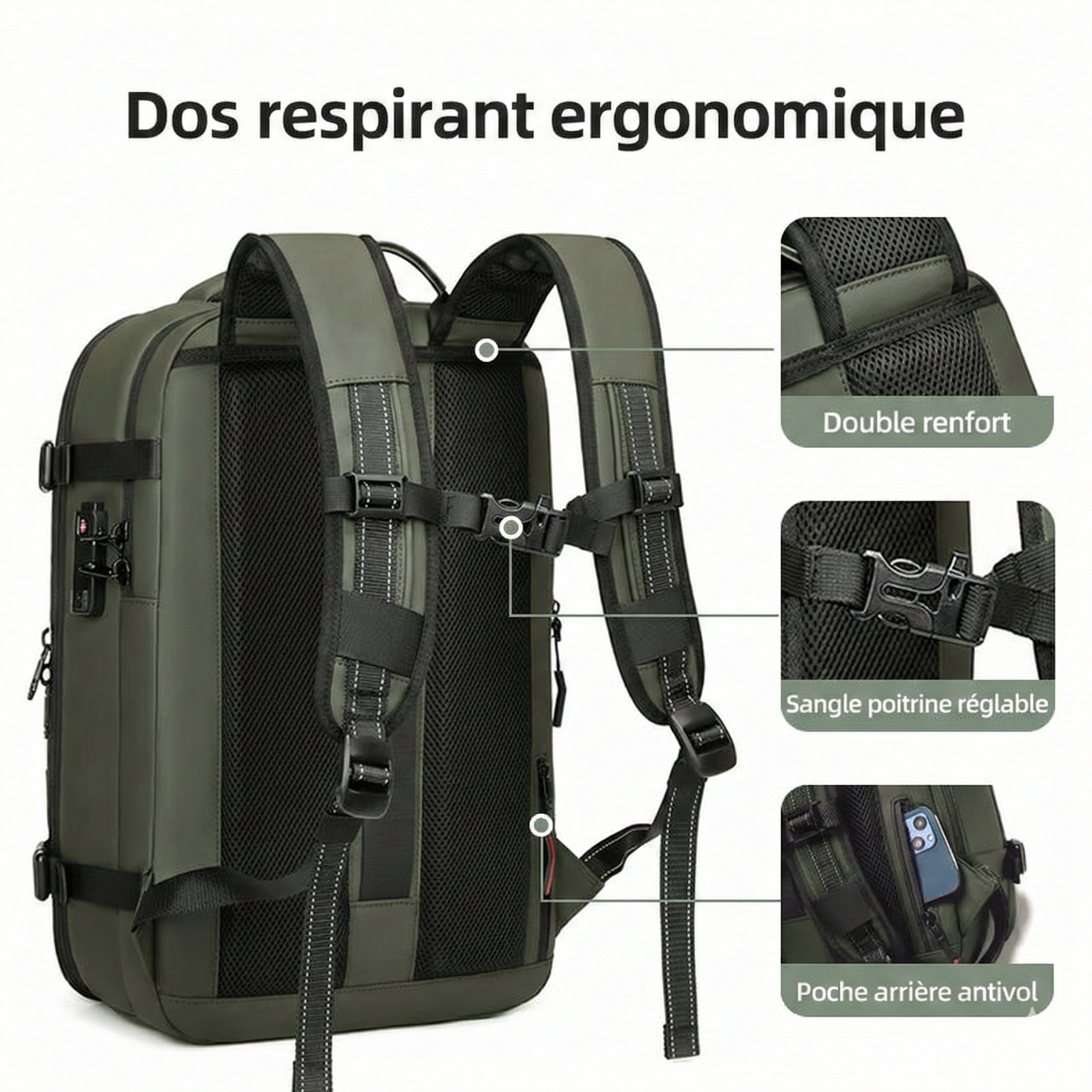 Sac à dos cabine extensible
